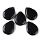 Natural Obsidian Pendants, Teardrop Charms, 33~33.5x24.5~25x7.5~8mm, Hole: 2~2.3mm