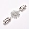 Retro Alloy Cardigan Clips, Sweater Collar Clips, Dresses Shawl Clips, for Women Girls, Antique Silver & Platinum, 120mm