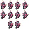 Printed Alloy Pendants, Cadmium Free & Nickel Free & Lead Free, Light Gold, Butterfly, Medium Violet Red, 21.5x16.5x1.5mm, Hole: 2mm