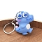 PVC Plastic Keychian, Cartoon Dinosaur, Cornflower Blue, Pendant: 4.3x3.8cm