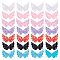 105Pcs 7 Colors Angel Wing Polyester Embroidery Appliques, Sequin Clothing Sew on Patches, Suitable for Wedding Dress, Mixed Color, 33x42x1mm, 7 colors, 15 pcs/color, 105pcs
