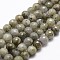 Natural Labradorite Beads Strands, Faceted, Round, Dark Khaki, 8mm, Hole: 1mm, about 44pcs/strand, 14.9 inch~15.1 inch