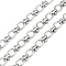 Tarnish Resistant 304 Stainless Steel Link Chain, Unwelded, with Spool, Stainless Steel Color, 9.8x7x1.5mm