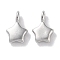 Rack Plating Brass Pendants, Long-Lasting Plated, Lead Free & Cadmium Free, Star, Platinum, 8.5x5.5x3mm, Hole: 1.2mm