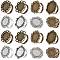 16Pcs 8 Style Adjustable Alloy Finger Rings Components, Bezel Cup Ring Settings, Flower & Flat Round, Antique Silver & Antique Bronze, Inner Diameter: 17~17.3mm, Tray: 14~20mm, 2Pcs/style