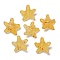 Opaque Acrylic Beads, Starfish, with Gold Powder, Gold, 18x19x9mm, Hole: 1.6mm, about 375pcs/500g