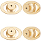 10Pcs Brass Clutch Earring Backs, Oval, Real 18K Gold Plated, 13x8x6mm, Hole: 1mm, 10pcs/set