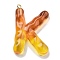 Resin Pendant, with Iron Ring Finding, Letter A~Z, Letter K, 39x26x7mm, Hole: 2mm