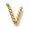 PVD Vacuum Plating 304 Stainless Steel Pendants, Real 18K Gold Plated, Letter Charm, Letter V, 13x10x3mm, Hole: 1.8mm