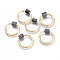 Brass Screw Carabiner Lock Charms, for Necklaces Making, Long-Lasting Plated, Cadmium Free & Lead Free & Nickel Free, Ring, Gunmetal & Real 18K Gold Plated, 20x2mm, Screw: 6x5x5mm