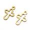 Brass Tiny Cross Charms, Nickel Free Charms, Raw(Unplated), 12x8x1mm, Hole: 1mm