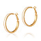 Brass Enamel Hoop Earrings, Golden, Beige, 40mm