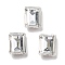 K9 Glass, Imitation Czech Rhinestone, Rectangle, Silver Shade, 10x8x5.5mm