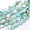 Natural Shell Beads Strands, Dyed, Flat Round, Blue, 13.5~15.5x3mm, Hole: 1~1.2mm, 26~27pcs/strand, 14.1~14.3 inch