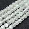 Natural White Moonstone Beads Strands, Grade AA, Round, 4mm, Hole: 1mm, about 94pcs/strand, 15.5 inch(39.5cm)