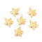 Brass Pendants, Starfish, Real 18K Gold Plated, 17x15x2.4mm, Hole: 1.8mm
