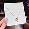 Stainless Steel Cable Chain Necklaces, Rhinestone Pendant Necklaces, Square, 8.27~19.69 inch(21~50cm)