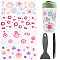 4Pcs 4 Styles UV Transfer Sticker for Glass Cup, Decorative Decals for Drinking Glasses, with Plastic Scrapers & Anti-Static Beading Tweezers, Evil Eye, 110x230mm, 1pc/style