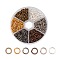 1 Box 6 Color Iron Jump Rings, Open Jump Rings, Mixed Color, 21 Gauge, 4x0.7mm, Inner Diameter: 2.6mm, about 3300pcs/box