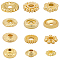 120Pcs 12 Styles Brass Beads, Mixed Shapes, Real 18K Gold Plated, 5~8.5x1.5~4.5mm, Hole: 1~2mm, 10pcs/style