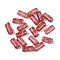Picasso Transparent Glass Bugle Beads, FireBrick, 9x4.5mm, Hole: 1mm, about 1500pcs/pound
