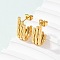 304 Stainless Steel Stud Earrings, Ion Plating(IP), Real 14K Gold Plated, Oval, 20x7mm