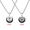 12 Constellation Stainless Steel Half Moon & Lotus Pendant Box Chain Necklaces, Stainless Steel Color, Aries, 27.56 inch(70cm)