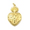 Brass Pendants, Heart, Cadmium Free & Lead Free, Long-Lasting Plated, Rack Plating, with Jump Ring, Real 18K Gold Plated, 30x20x4mm, Hole: 3.5mm