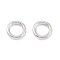 Anti-Tarnish Rhodium Plated 925 Sterling Silver Spring Gate Rings, Ring, Platinum, 12x2mm, Inner Diameter: 8mm