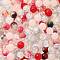 Mixed Style Glass Beads, Round, Misty Rose, 8~10mm