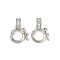 Brass Micro Pave Clear Cubic Zirconia Twister Clasps, Long-Lasting Plated, Rack Plating, Platinum, 14x10x5mm, Hole: 4x2.5mm