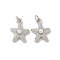 Brass with ABS Imitation Pearl Pendants, Star Charms, With Jump Rings, Platinum, 18x14x5.4mm, Hole: 3mm