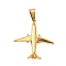 Airplane 304 Stainless Steel Pendants, Ion Plating(IP), Real 18K Gold Plated, 29.5x26.5x5.5mm, Hole: 7x3.5mm