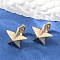 Brass Hoop Earrings, Star, Real 18K Gold Plated, 12.5x13x12.5mm