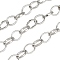 Soldered Brass Cable Chains, Long-Lasting Plated, with Spool, Platinum, 8x6x1.1mm, about 16.4 Feet(5m)/roll