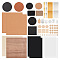 Leather Working Kit for Beginners Tools, Including Acrylic Plate, 304 Stainless Steel & Aluminum Pendants, Natural Black Stone Cup Mat, Iron Ball Chains Wood Tags, PU Leather Blank Labels, Mixed Color, 516Pcs/bag