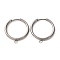 201 Stainless Steel Hoop Earring Findings, with 316 Stainless Steel & Loops, Stainless Steel Color, 24x22x2.5mm, Hole: 1.8mm, Pin: 1mm