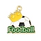 Alloy Enamel Pendants, Golden, Football, 21x20x1.8mm, Hole: 1.7mm