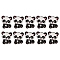 Silicone Beads, DIY Nursing Necklaces Making, Panda, Black, 30x24mm, 10pcs/bag