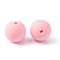 Silicone Beads, Round, Pink, 15mm, Hole: 3mm