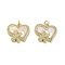 Brass Micro Pave Clear Cubic Zirconia Pendants, with Shell, Jump Rings, Real 18K Gold Plated, Butterfly, 17x18.5x3mm, Hole: 3.5mm