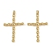 Brass Pendants, Cross, Rack Plating, Long-Lasting Plated, Cadmium Free & Lead Free, Real 18K Gold Plated, 35.5x22x4mm, Hole: 3x2mm