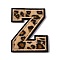 Polyester Computerized Embroidery Cloth Iron On Sequins Patches, Leopard Print Pattern Stick On Patch, Costume Accessories, Appliques, Letter.Z, 59x47x1.5mm