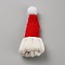 Christmas Theme Handmade Woolen Yarn Knitted Party Decoration, Hat, White, 75x32x11mm