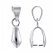 Brass Pendant Pinch Bails, Silver, 12x7x3.5mm, Pin: 1mm