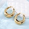 PVD Vacuum Plating 304 Stainless Steel Chunky Hoop Earrings for Women, Golden, 27x24x7mm, Pin: 0.6mm