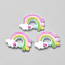 Resin Cabochons, Rainbow, Colorful, 35.5x26x6mm