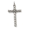 316 Surgical Stainless Steel Big Pendants, Cross Charm, Religion, Antique Silver, 57.5x30.5x7.5mm, Hole: 5x5.5mm