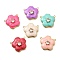 Brass Micro Pave Clear Cubic Zirconia Pendants, Flower, with Enamel, Rack Plating, Cadmium Free & Lead Free, Long-Lasting Plated , Mixed Color, 19.5x21.5x5mm, Hole: 1.2mm