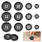 20Pcs 4 Styles 4-Hole Zinc Alloy Buttons, Flat Round, Gunmetal, 10~22.5x2~3mm, Hole: 1.5~2.2mm, 5pcs/style